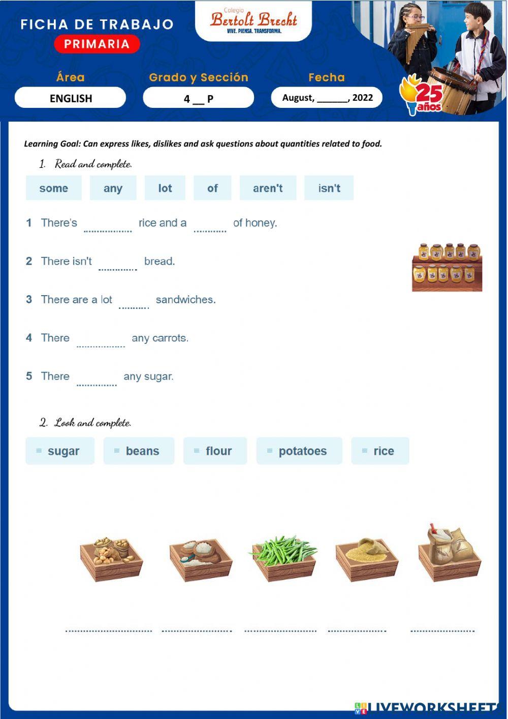 Fruits - vegetables + quantifiers