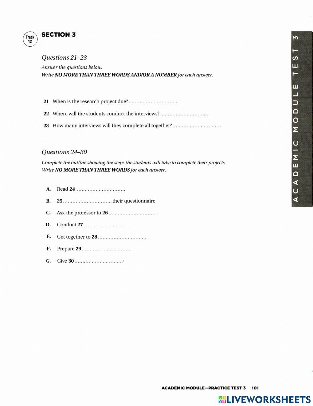 Ielts listening test 3