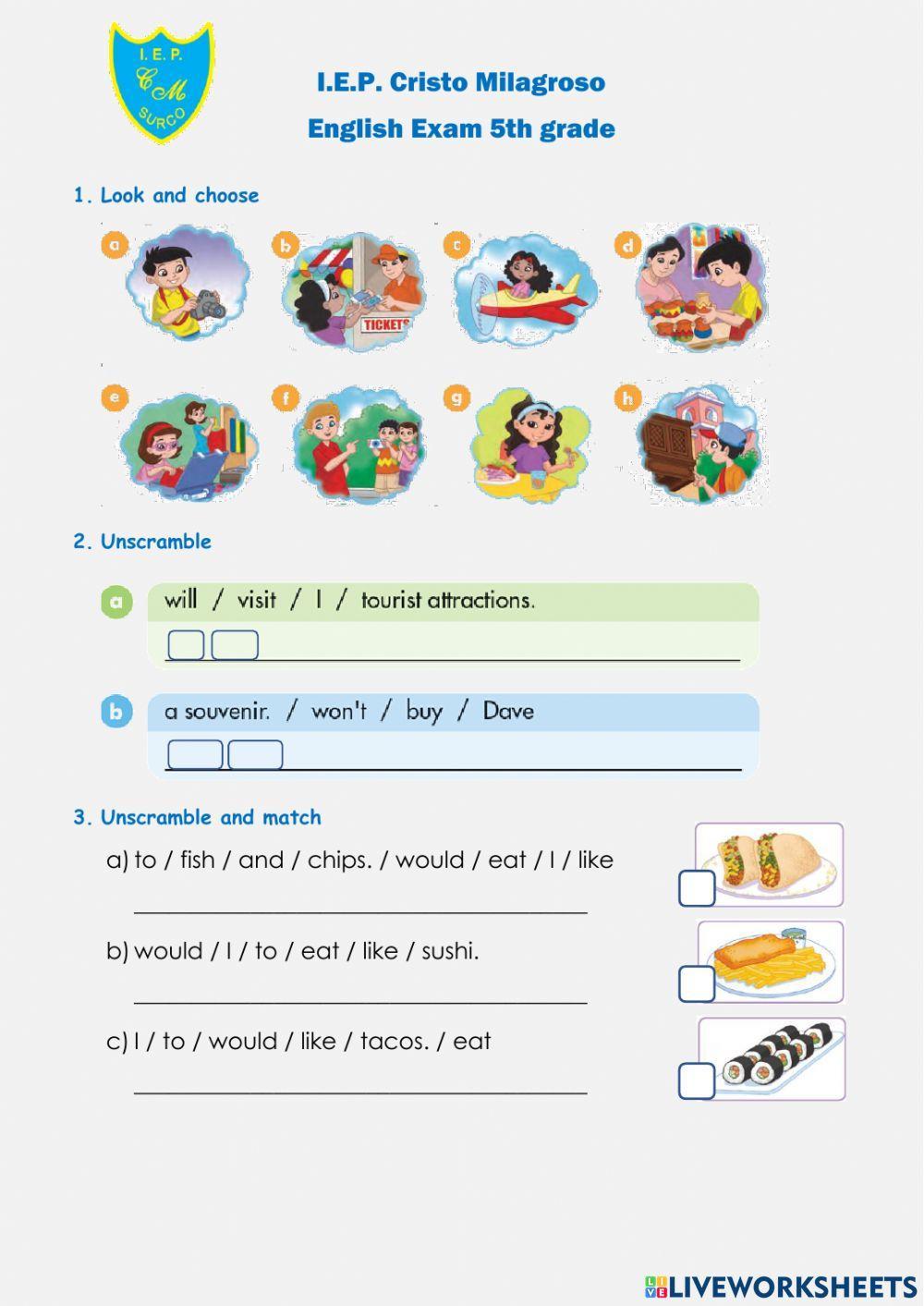 Bimonthly English Exam 4th