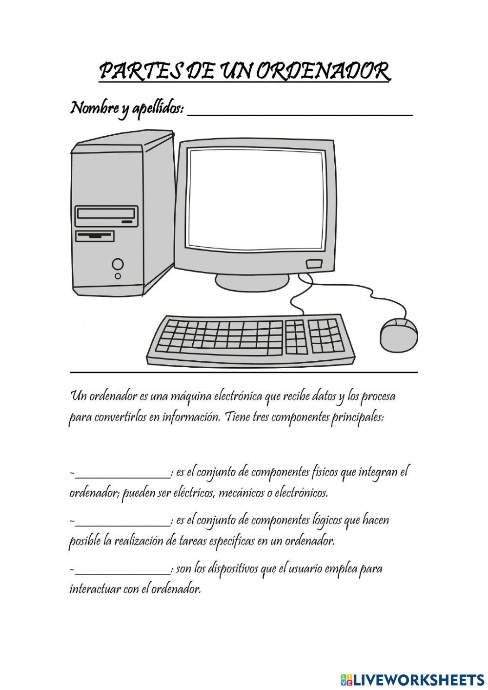Ficha 'Partes de un ordenador'