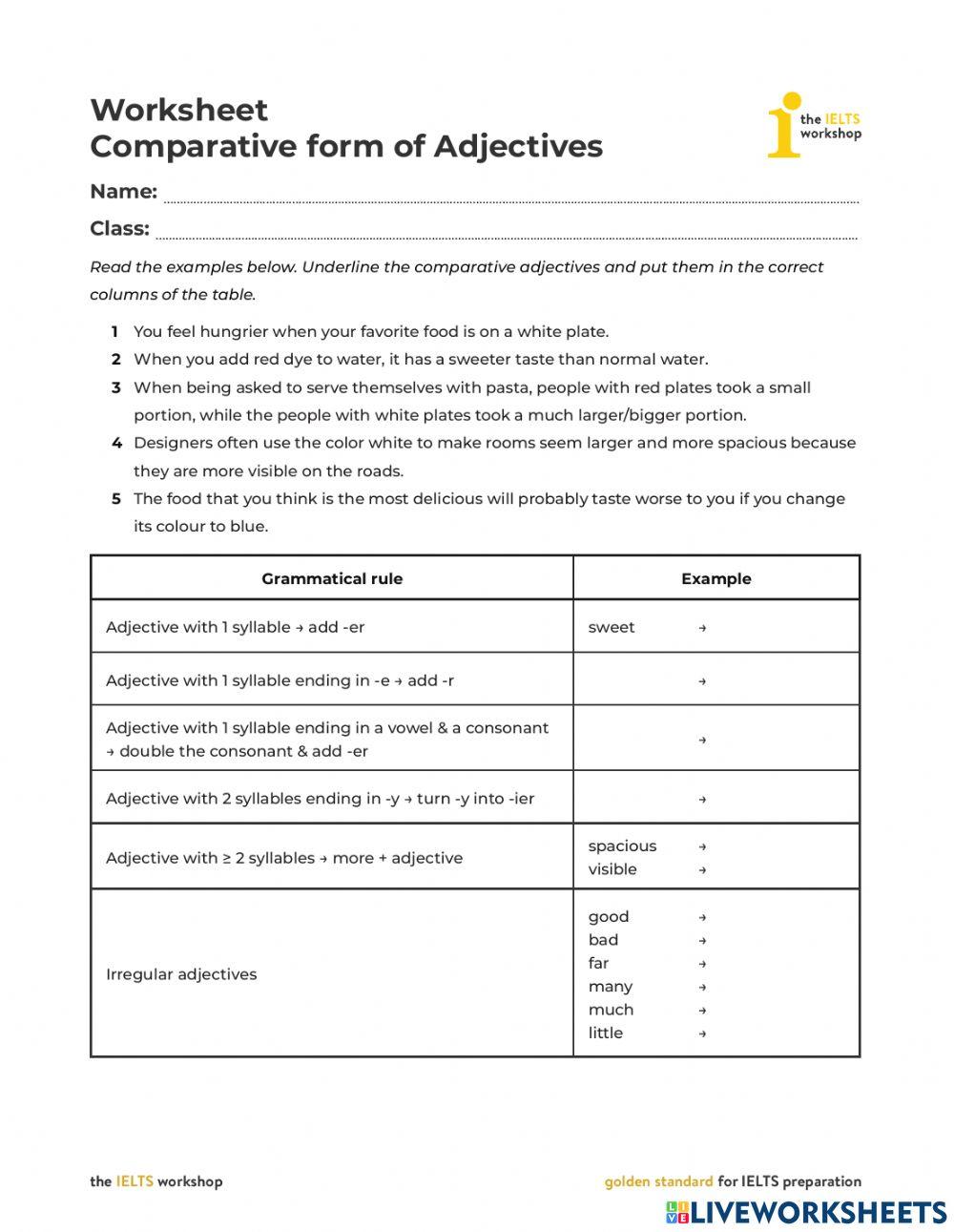 Comparatives and Superlatives