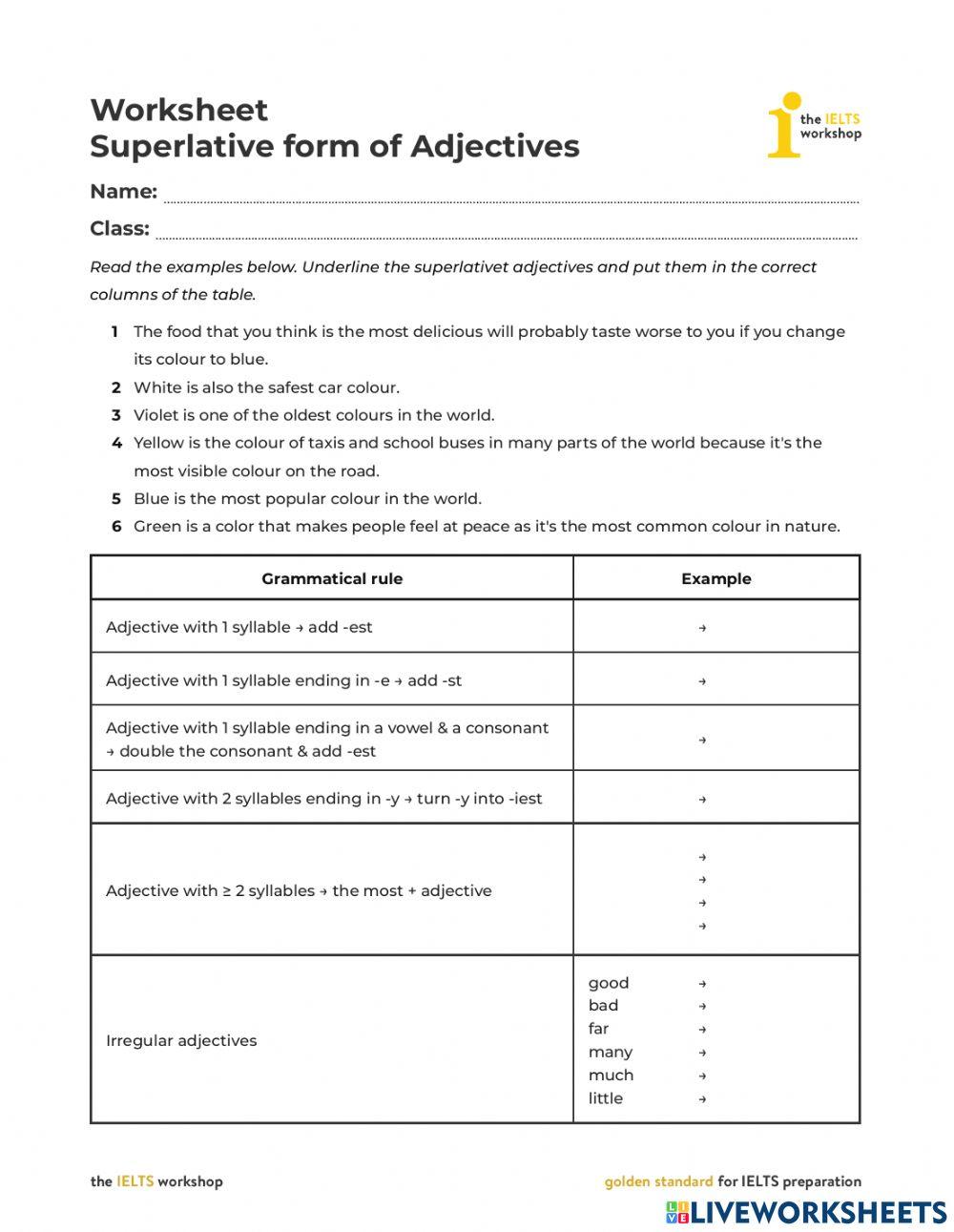 Comparatives and Superlatives