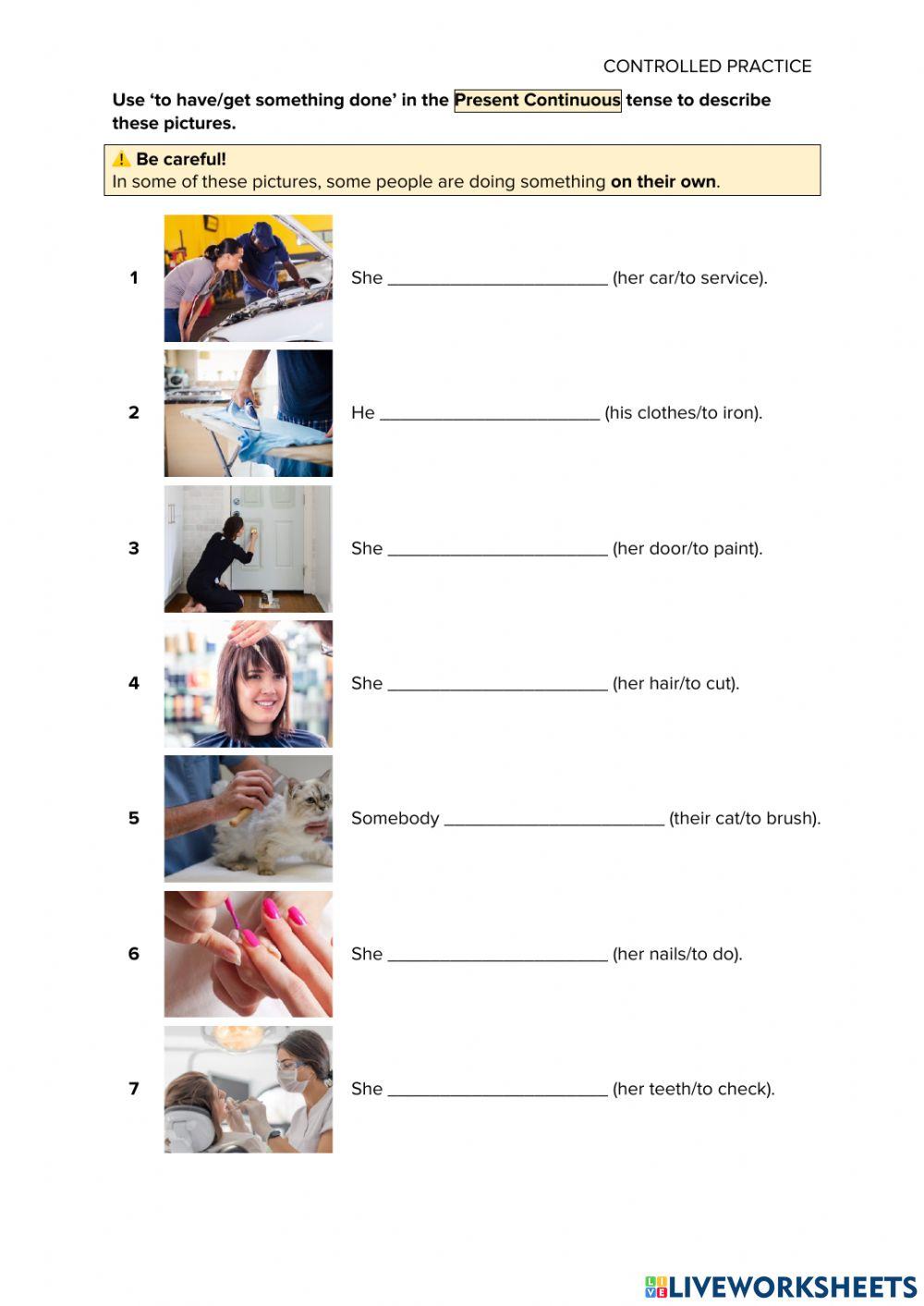 CAUSATIVES (1) – CONTROLLED PRACTICE