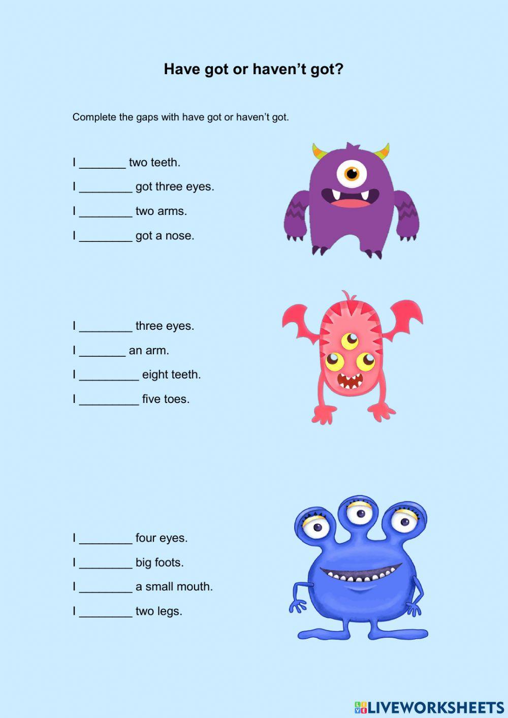 Have got or hav… | Free Interactive Worksheets | 2100317