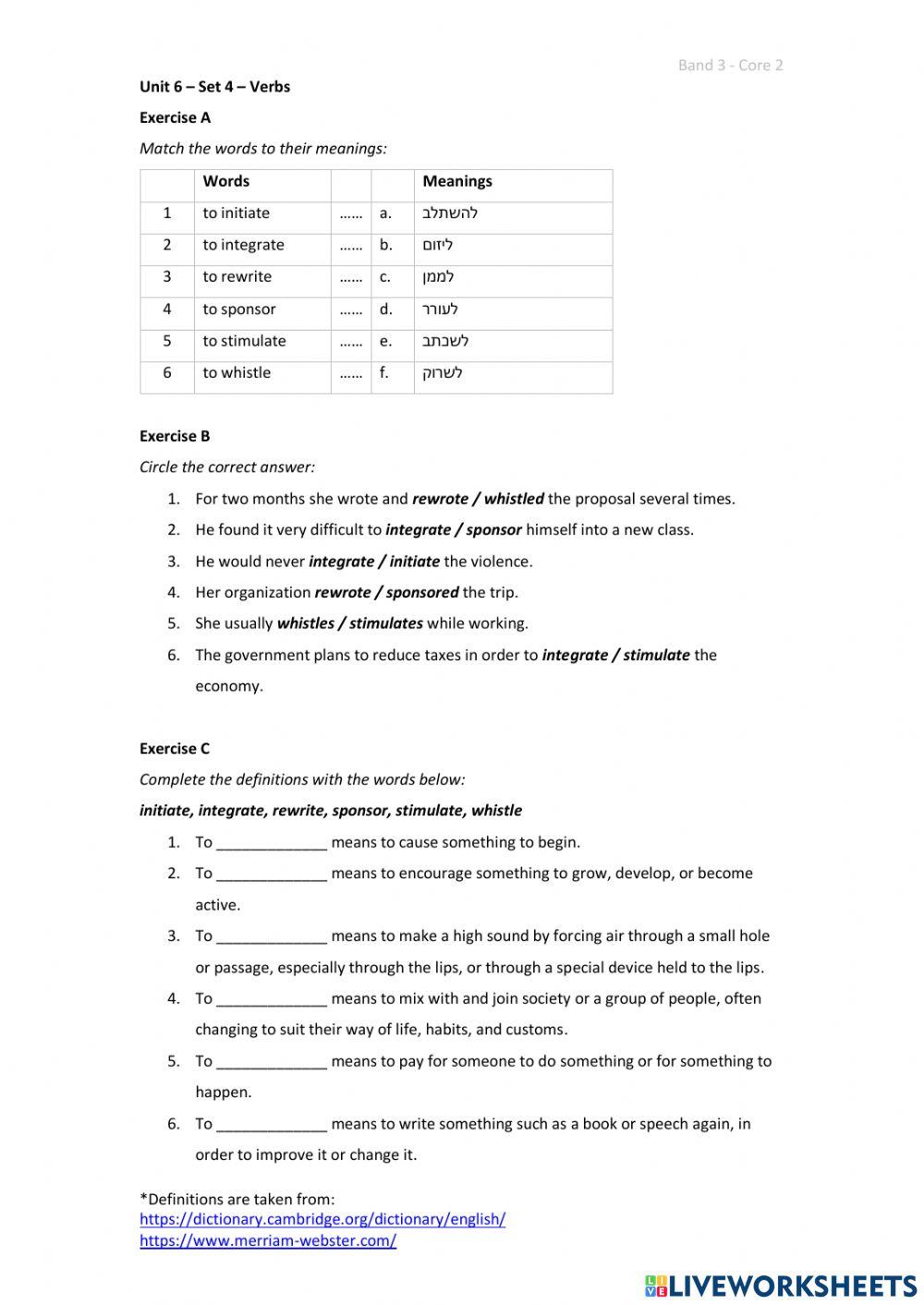 Band 3 (Core 2) - Unit 6 - Set 4