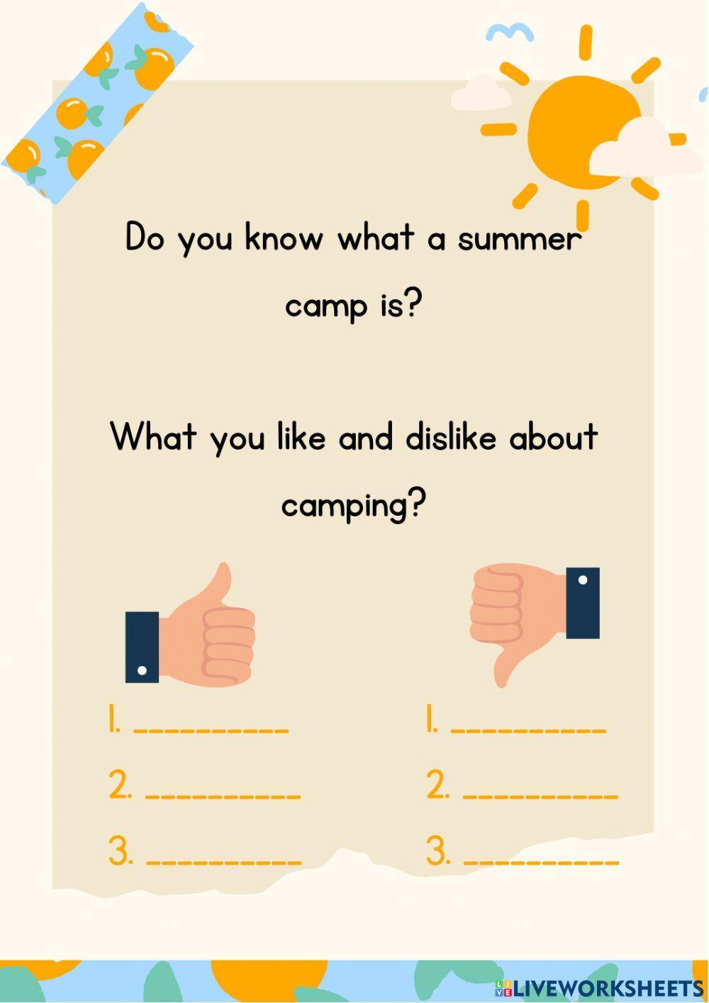 Reading about summer camps