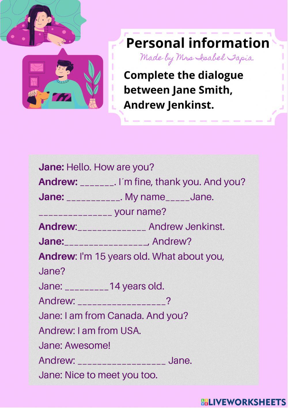 Personal information conversation