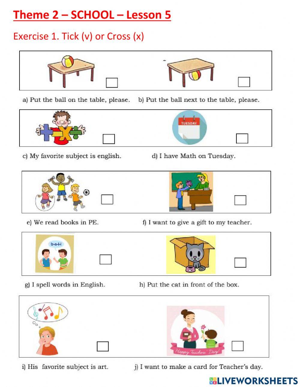 Theme 2 - school - lesson 5