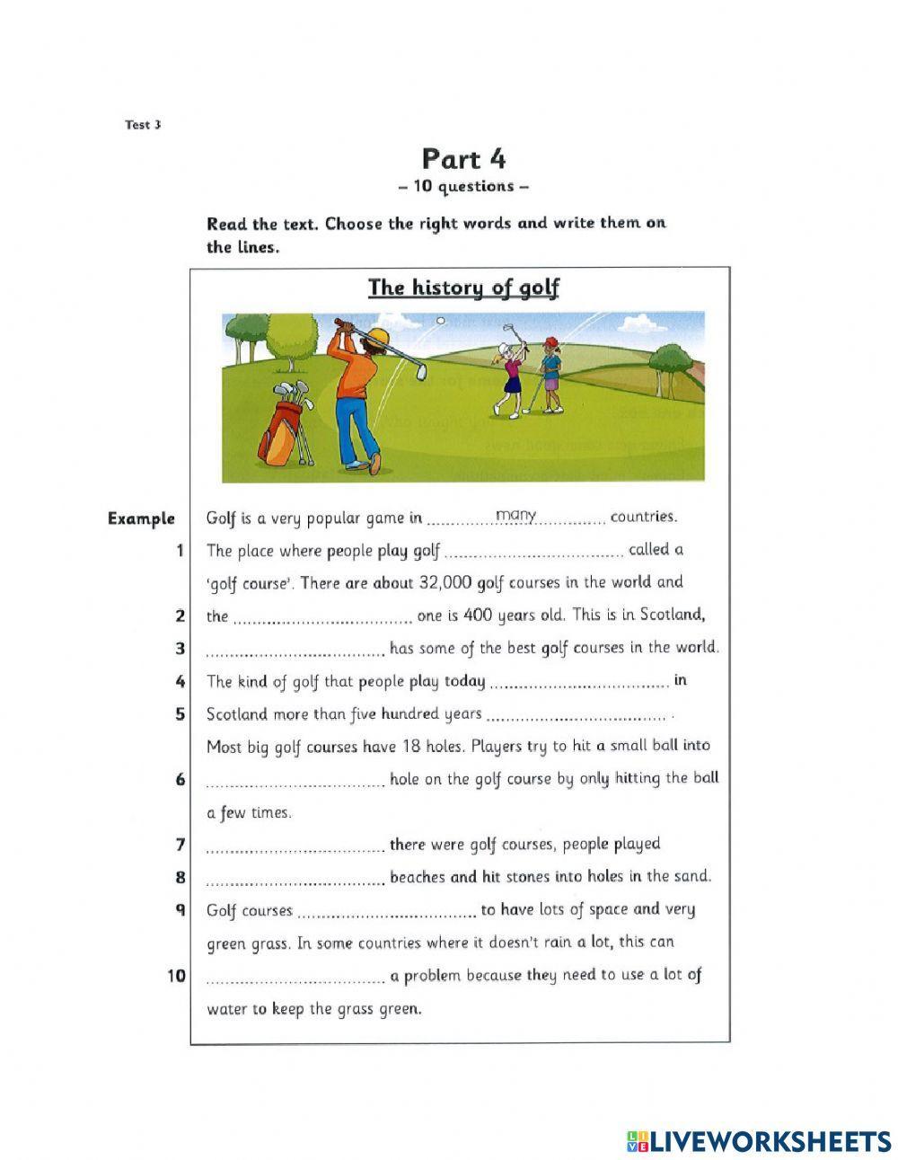 Flyers 4 Test 3 R&W part 1-5