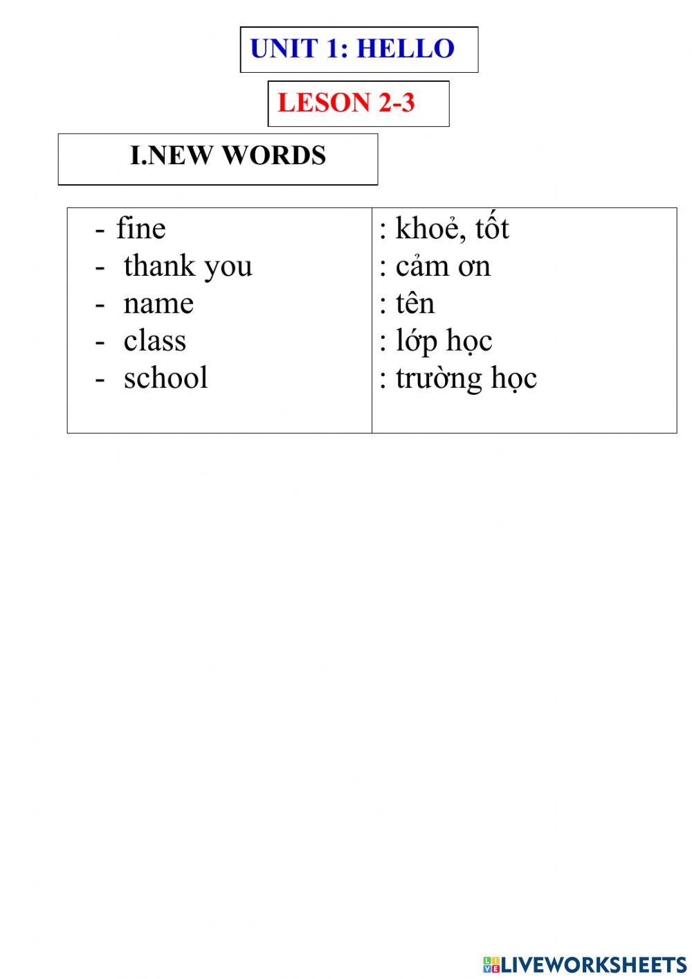English 3- unit 1- lesson 2-3