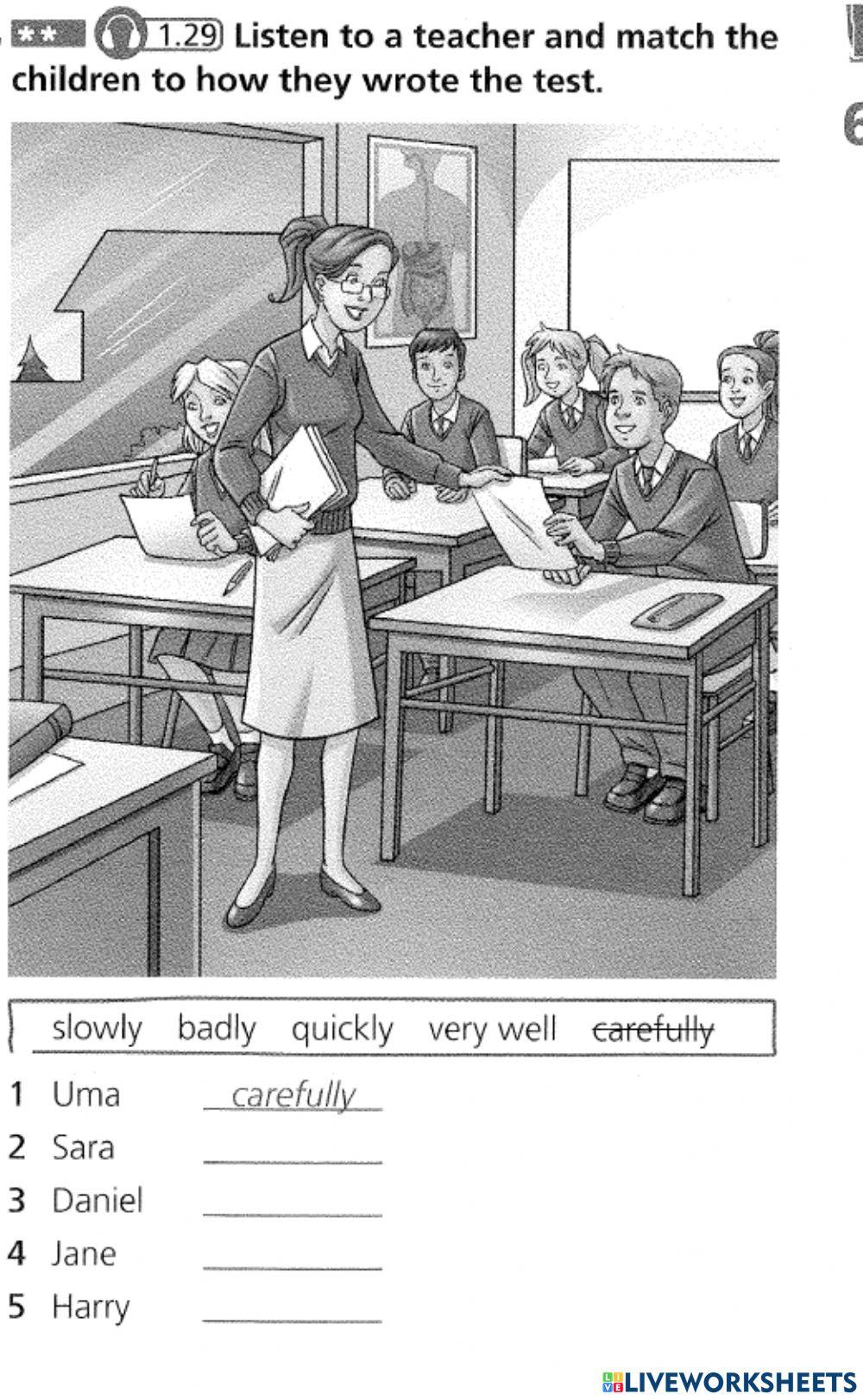 Grammar: Adverbs - Listening Comprehension