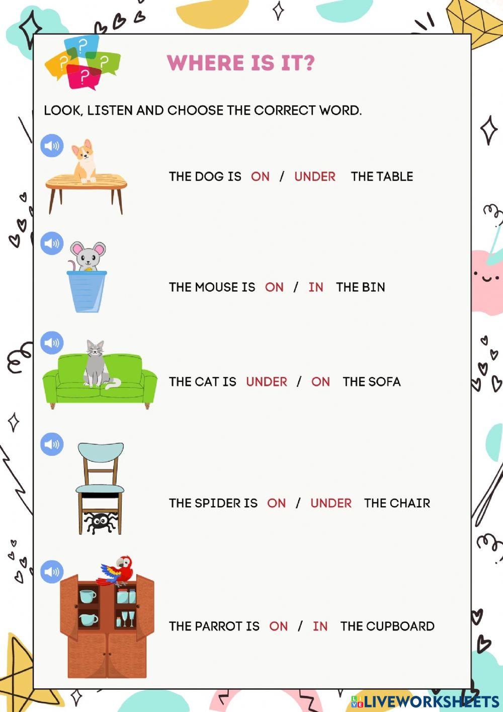 Prepositions of place