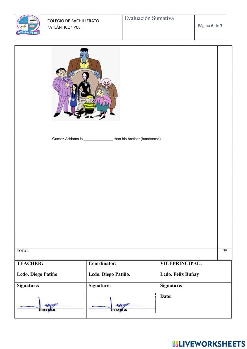 Examen Segundo quimestre 2BGU