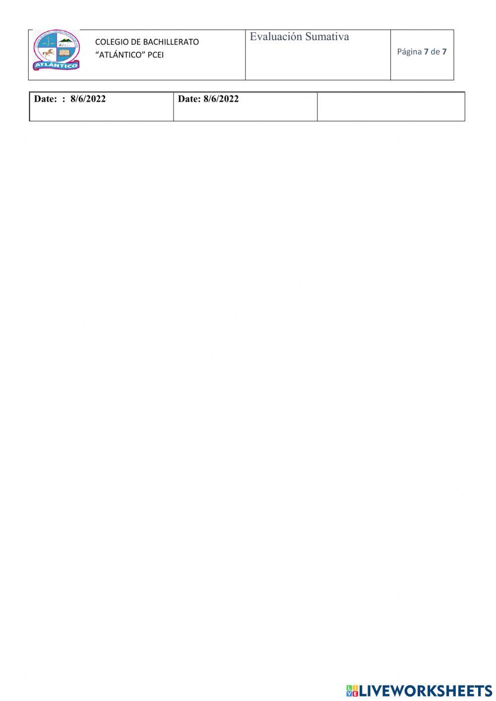 Examen Segundo quimestre 2BGU