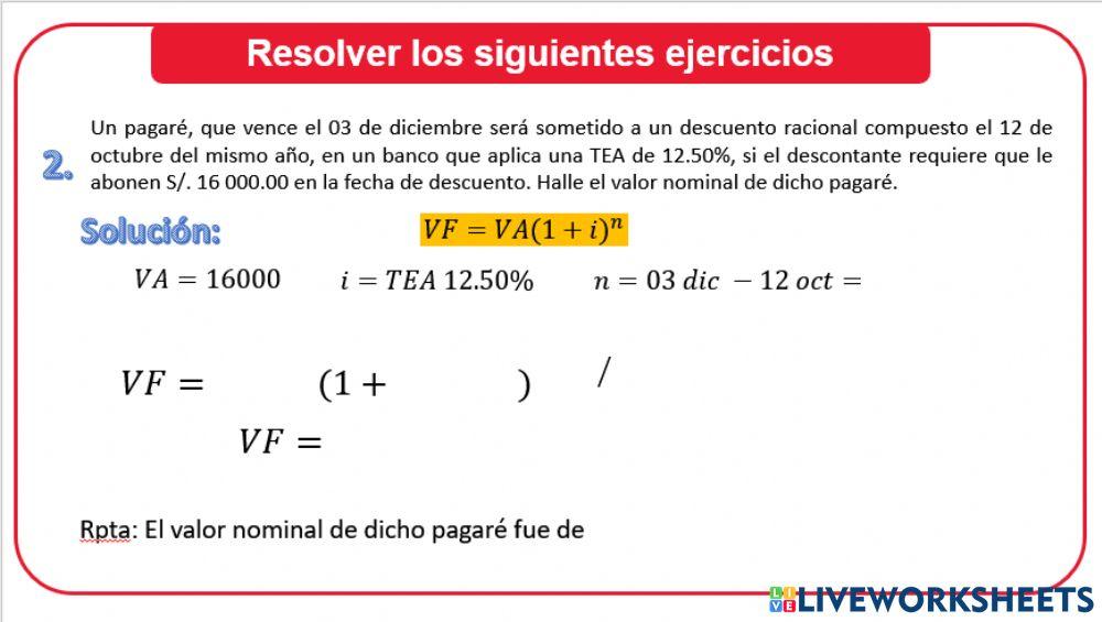 Descuento racional compuesto VF 1
