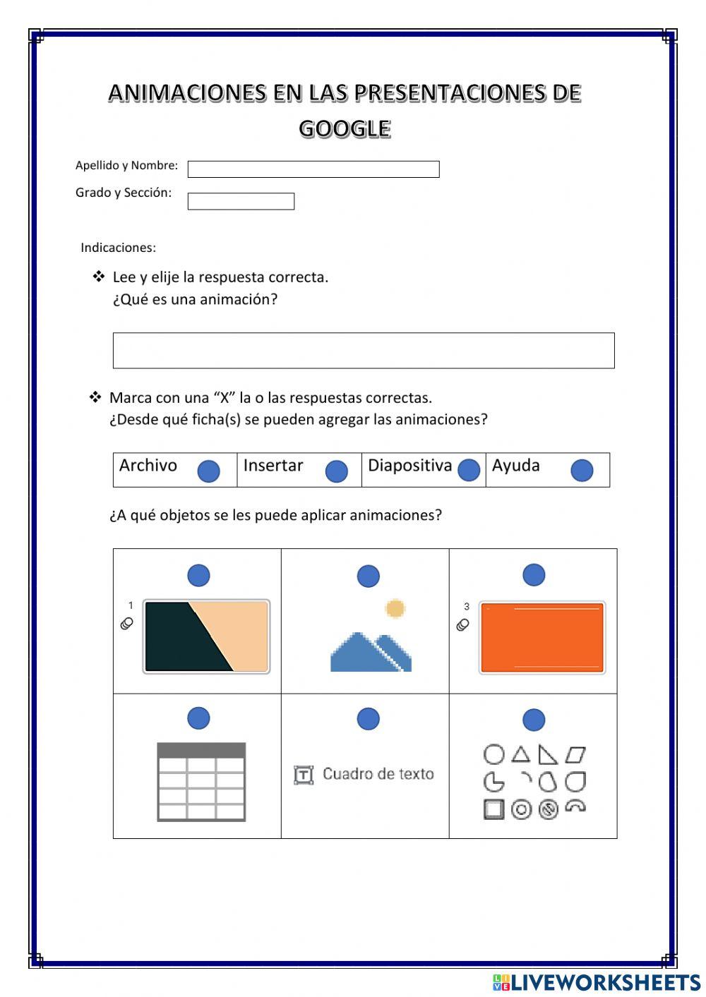 Animaciones en las presentaciones