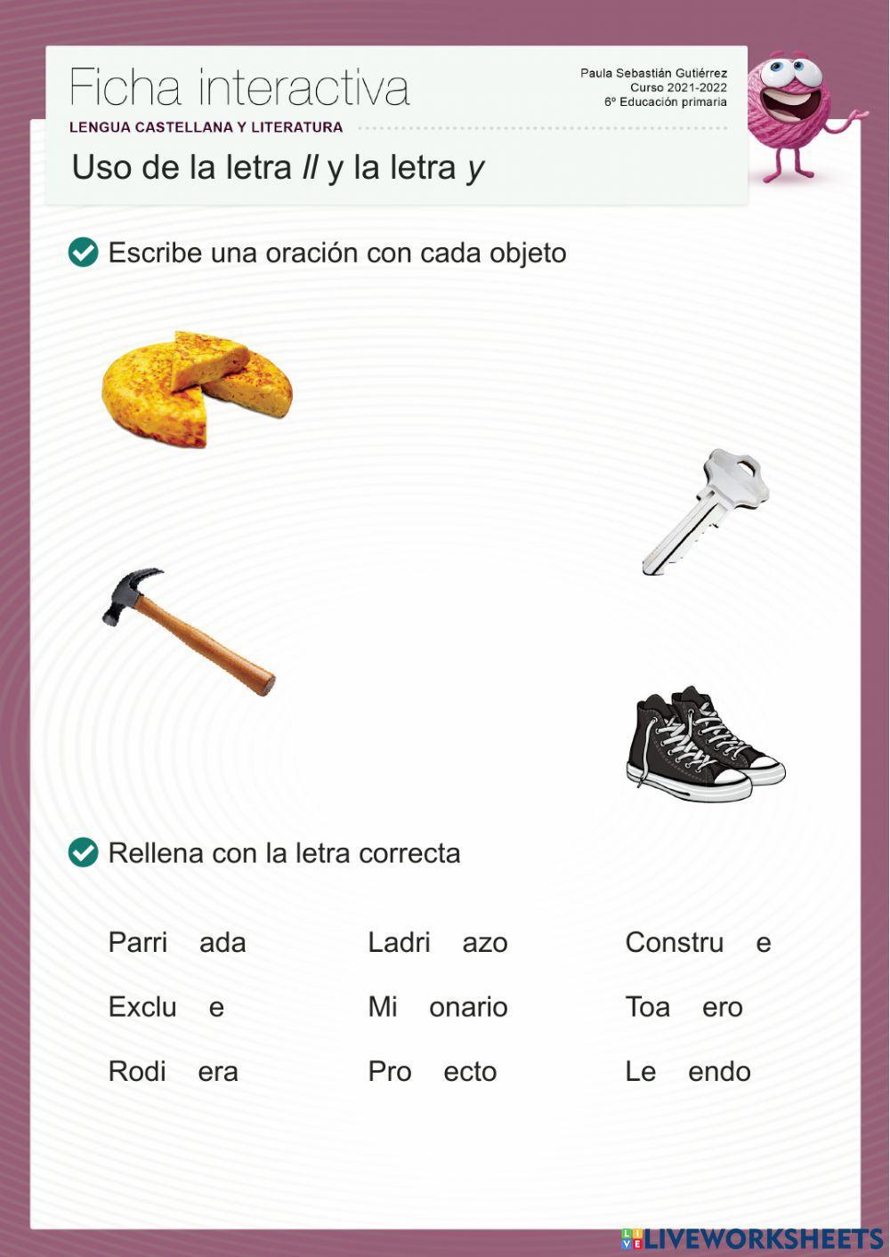 Uso de la letra ll y la letra y