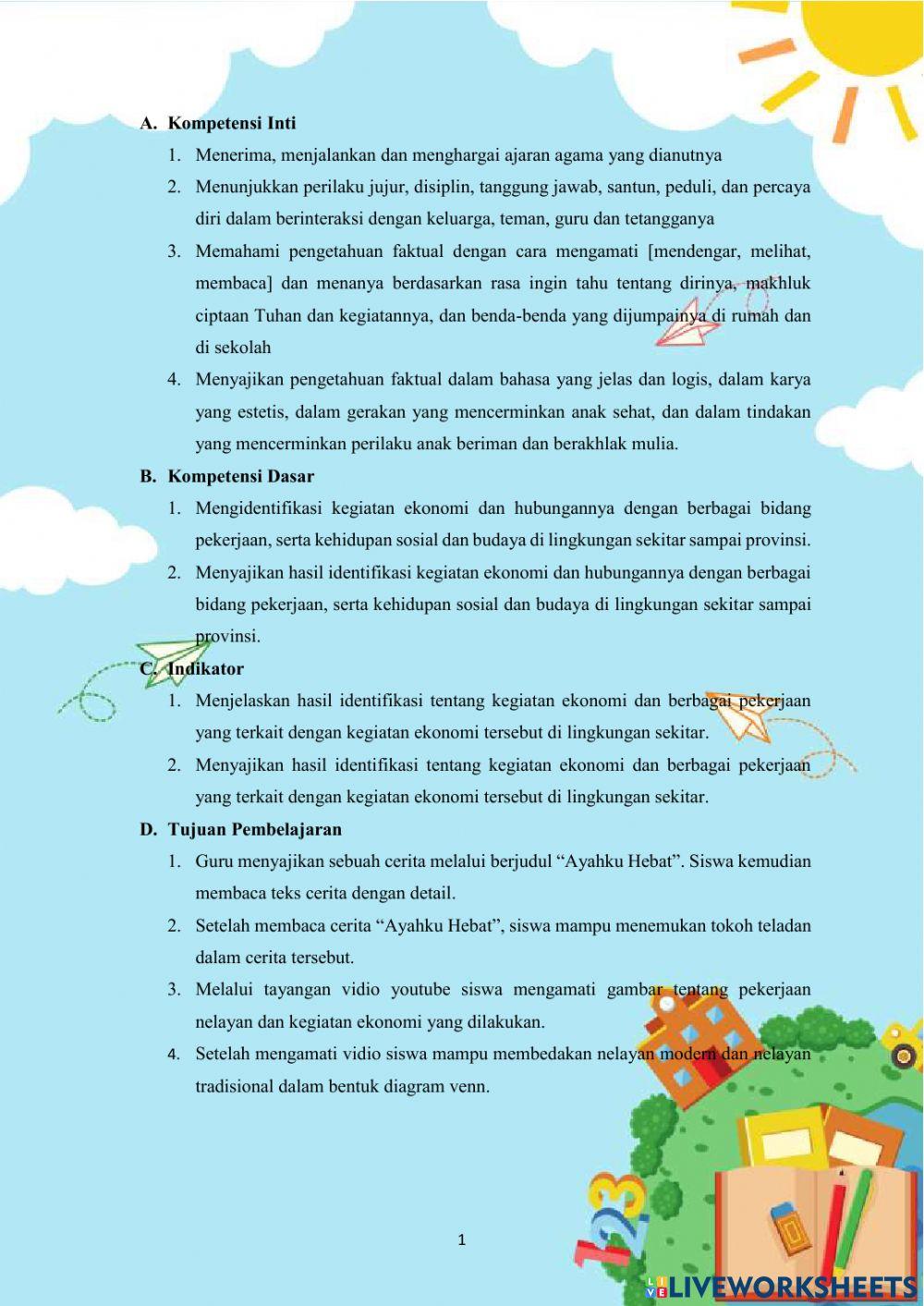 LKPD Mata Kuliah Pembelajaran IPS Tema Berbagai Pekerjaan Subtema Pekerjaan Orang Tuaku