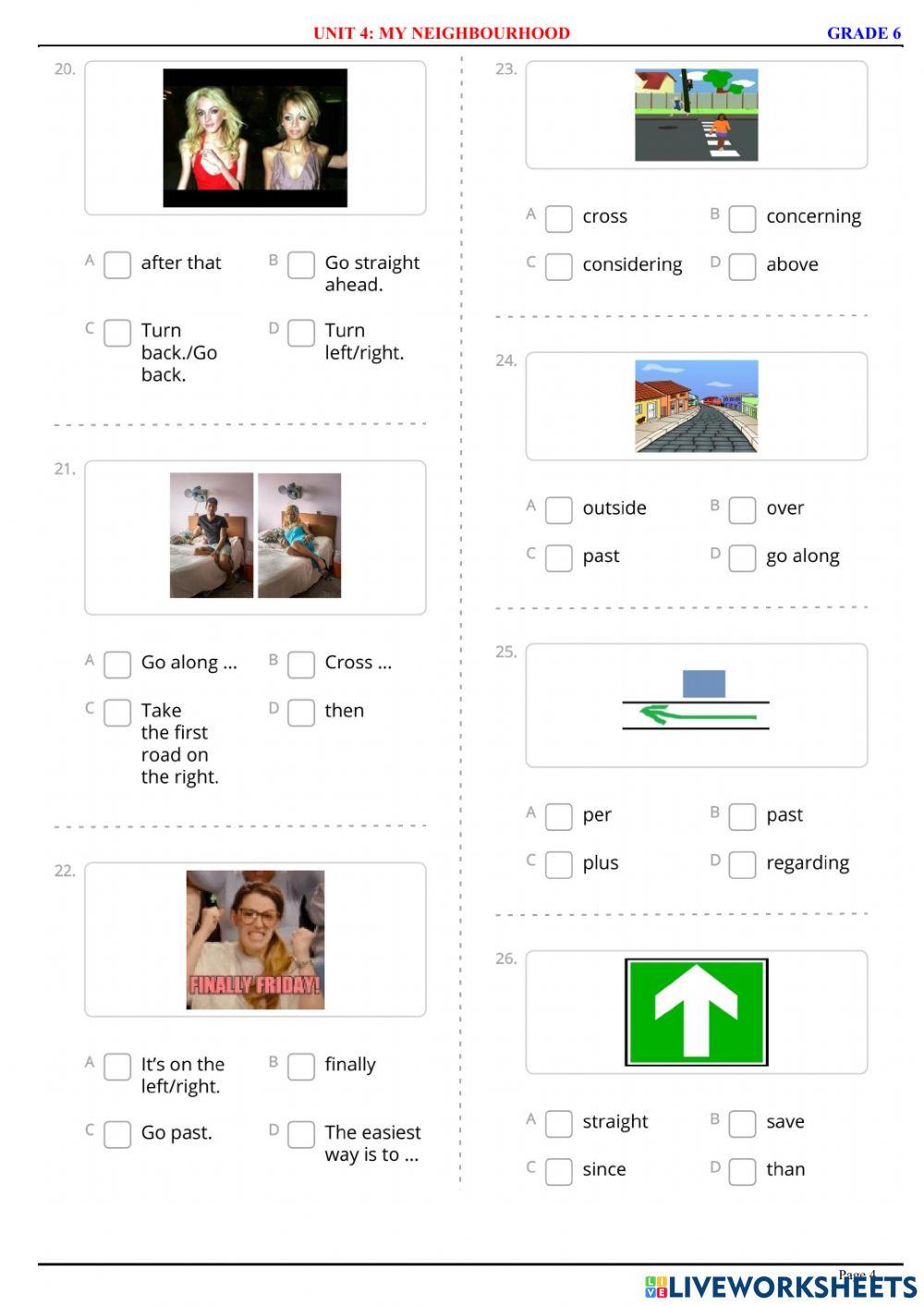 English 6 - Unit 4 - Vocabulary - Quiz 1.1