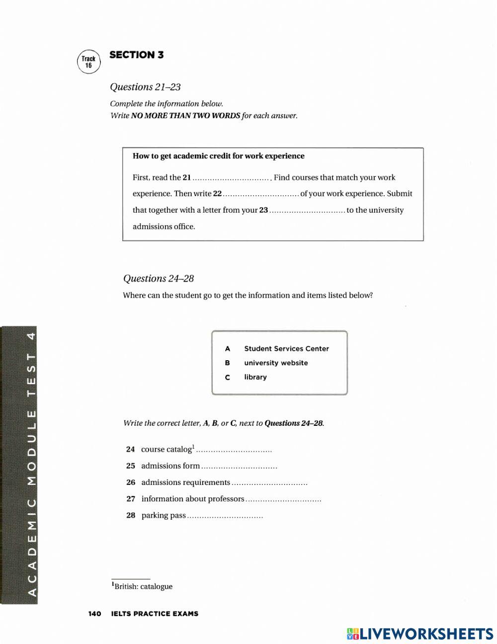 Ielts listening test 4