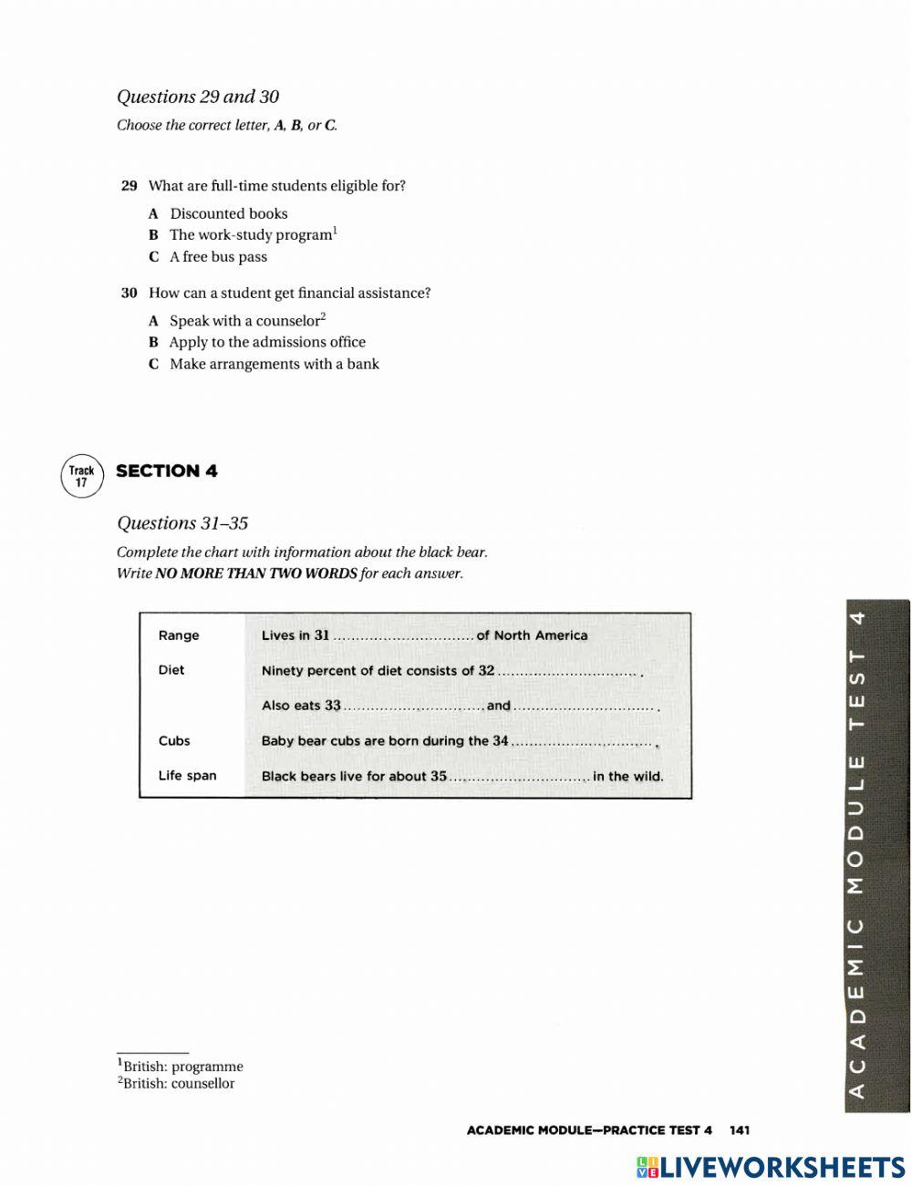 Ielts listening test 4