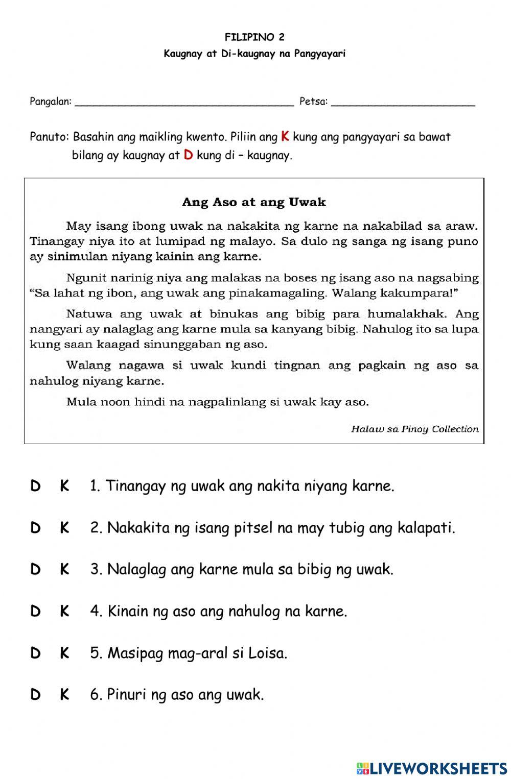 Kaugnay at Di - kaugnay na Pangyayari