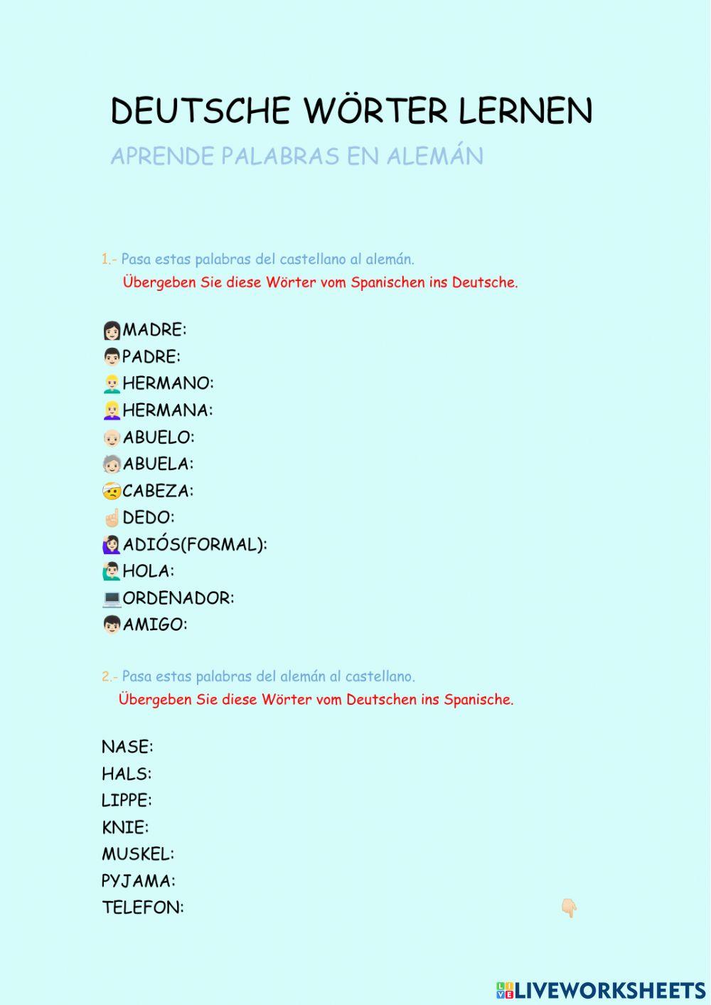 Aprende palabras en alemán