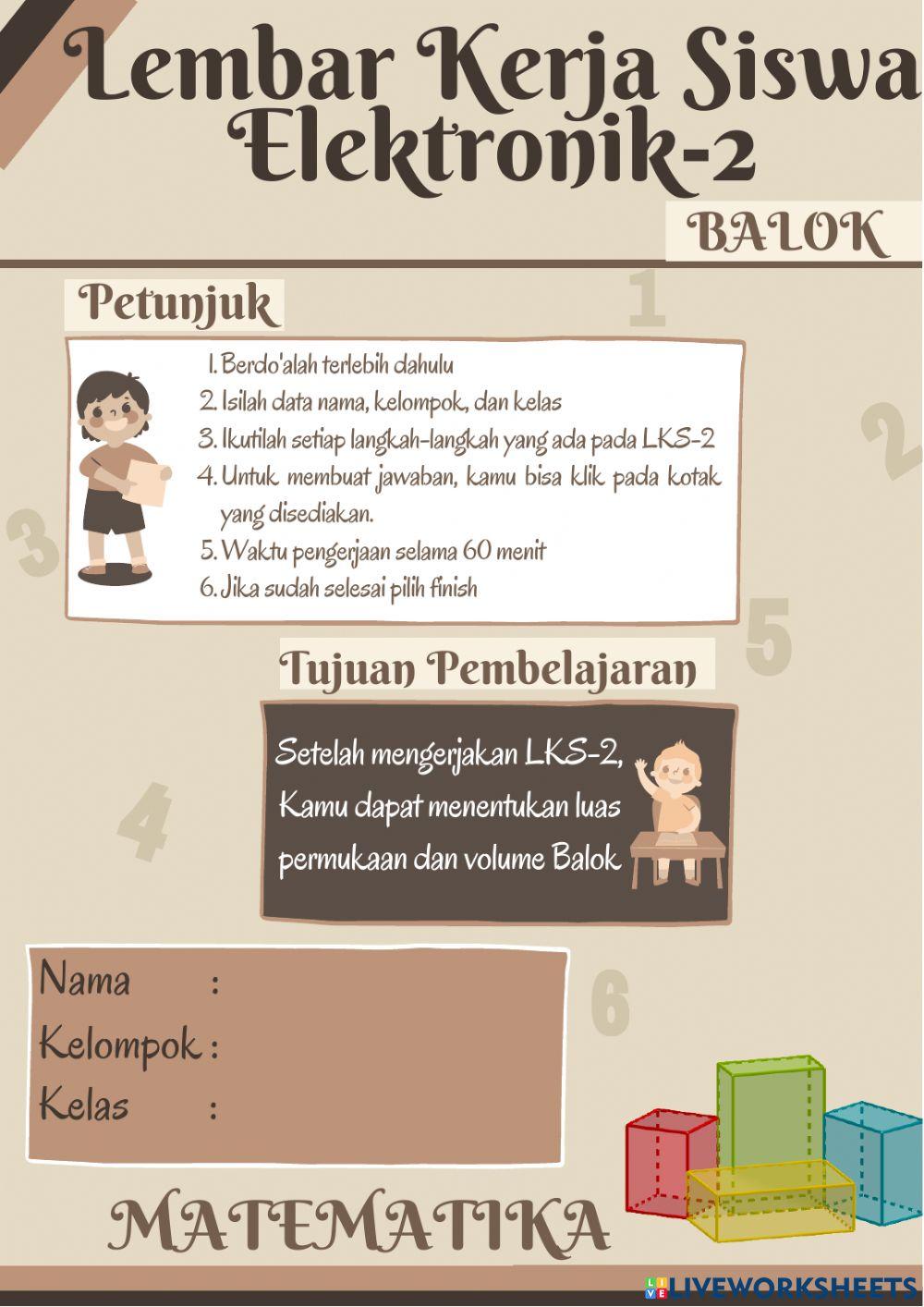 Lembar kerja siswa 2 balok