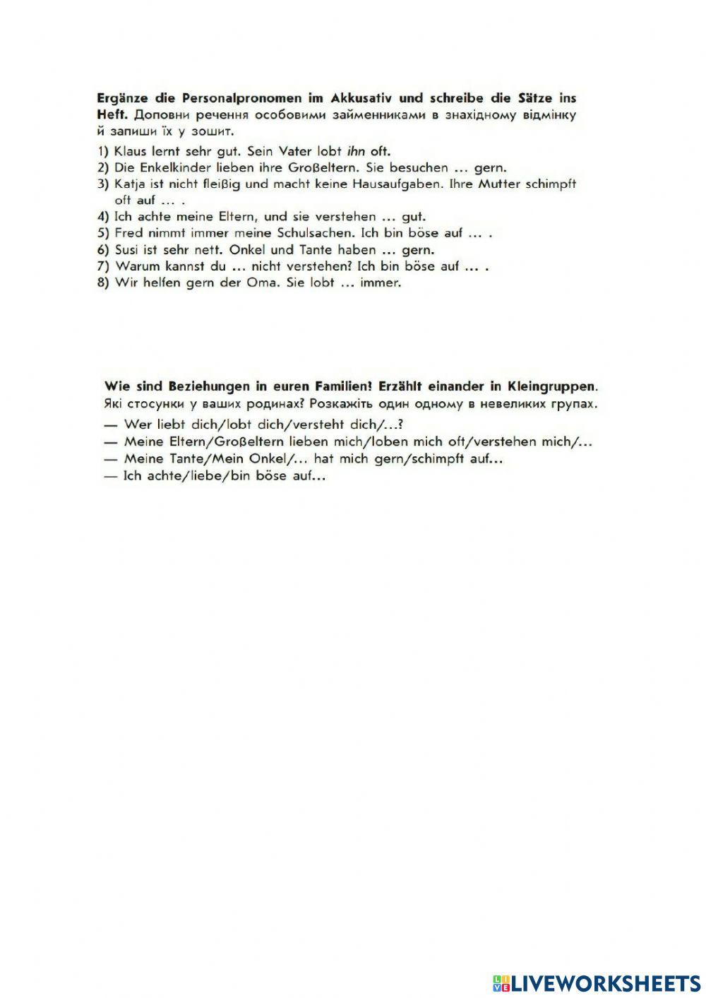 Beziehungen in der Familie