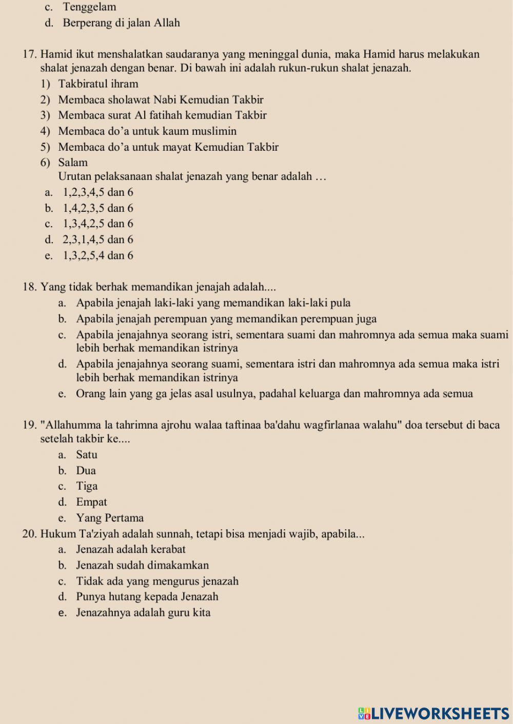 Lkpd pai kelas xi materi pengurusan jenazah