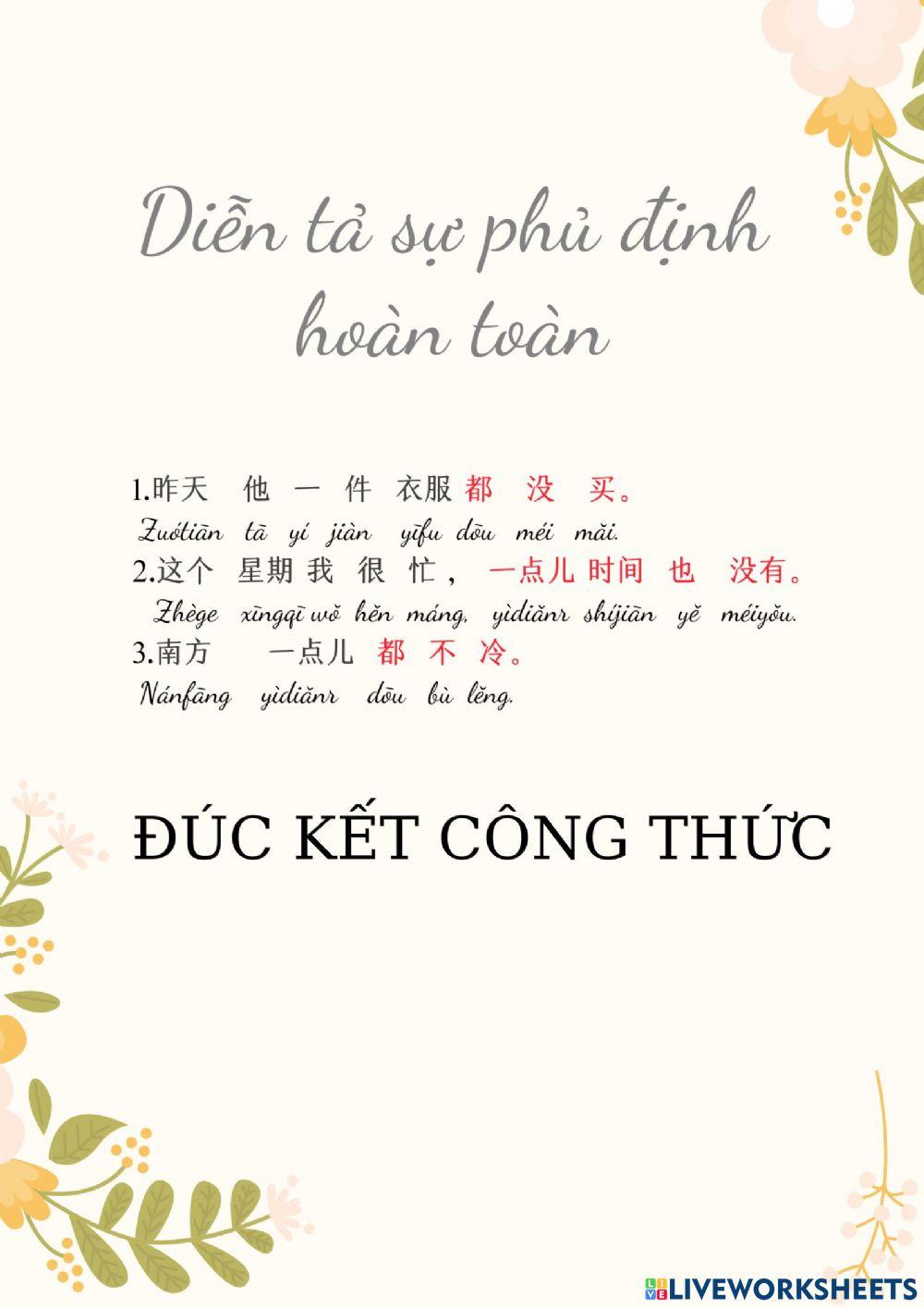 Diễn tả sự phủ định hoàn toàn