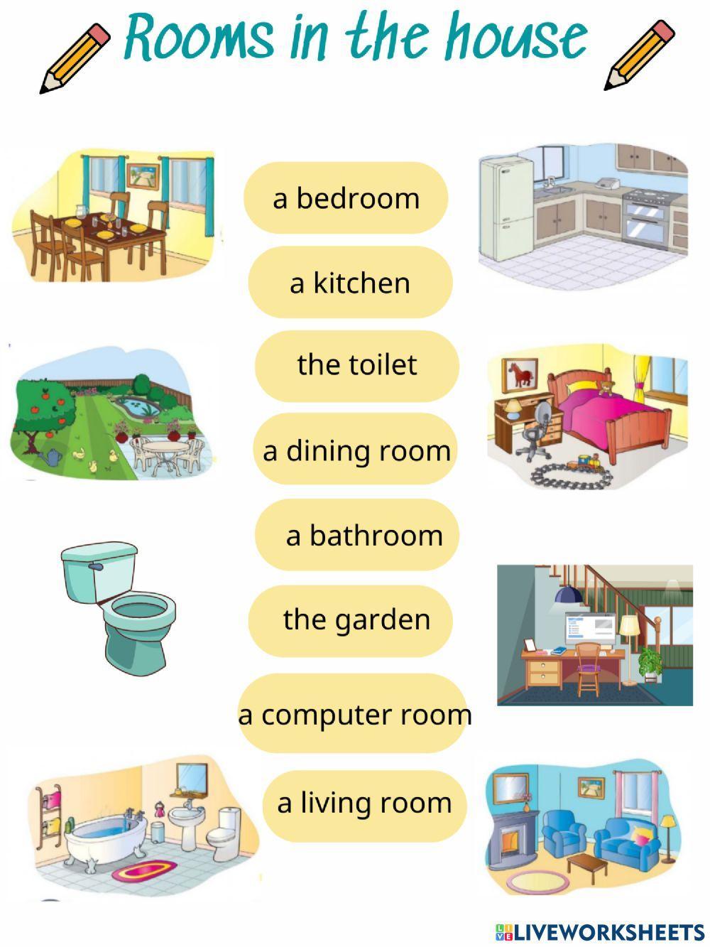 rooms parts of the house worksheet liveworksheets com