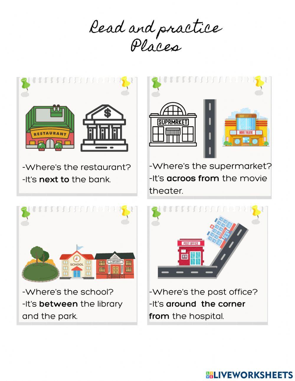 Read and practice places