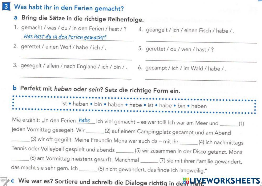 Was hast du in den Ferien gemacht