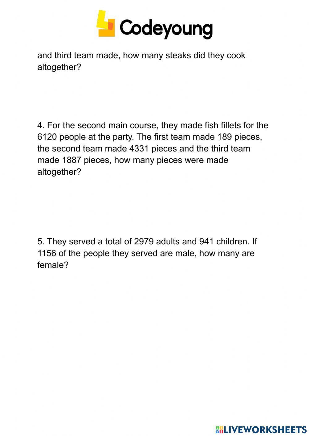 Addition and subtraction