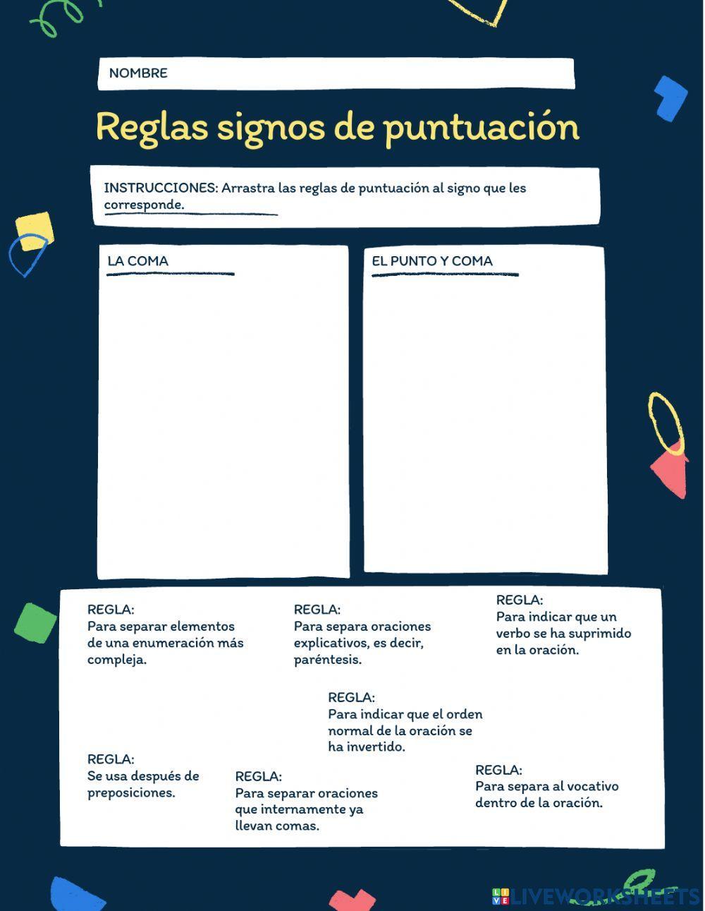 Reglas de puntuación