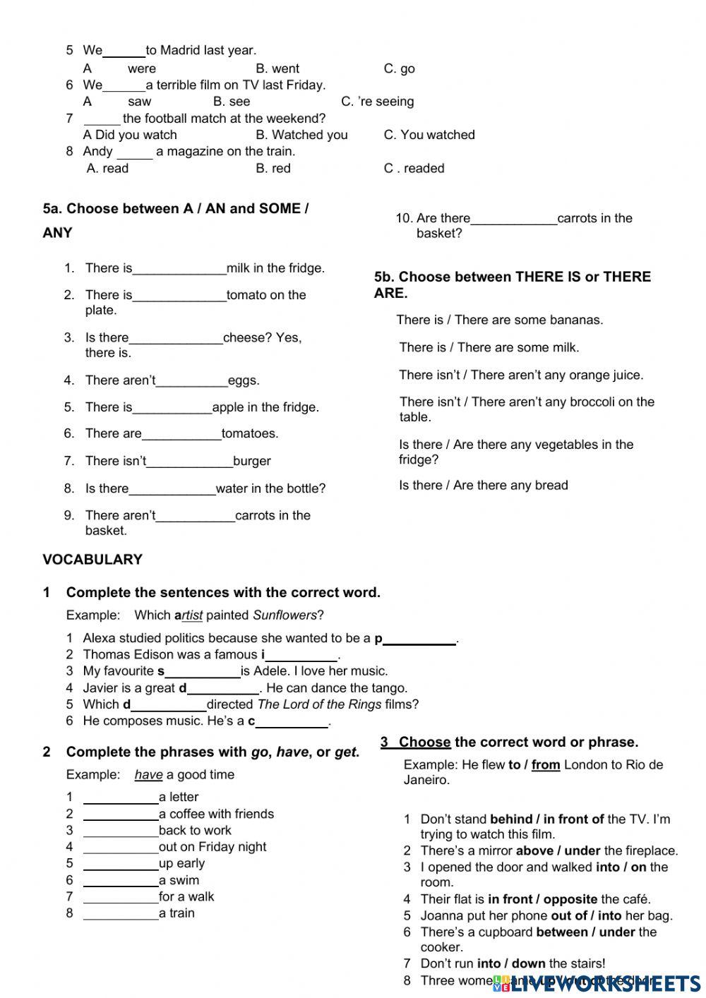 Extra practice units 7 & 8