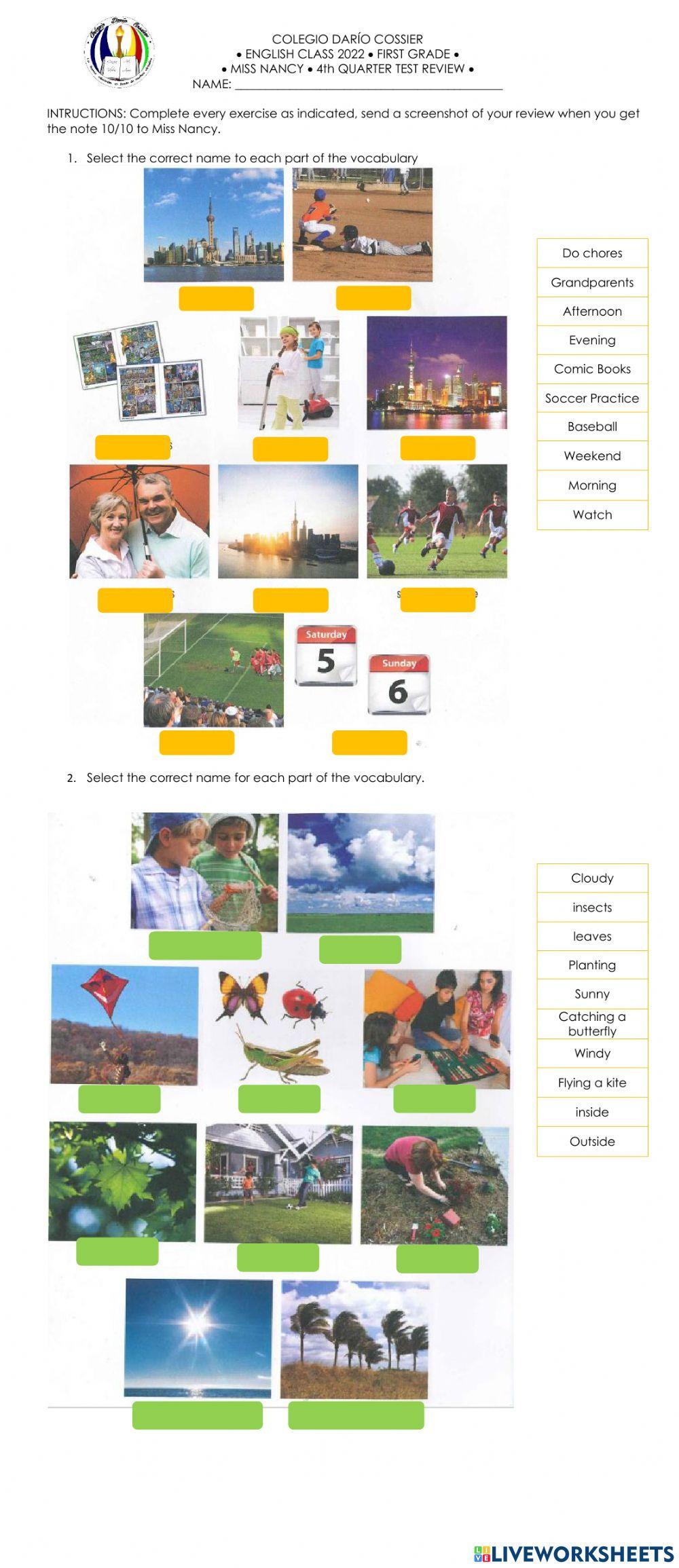 4th GRADE 2QUARTER PRE TEST