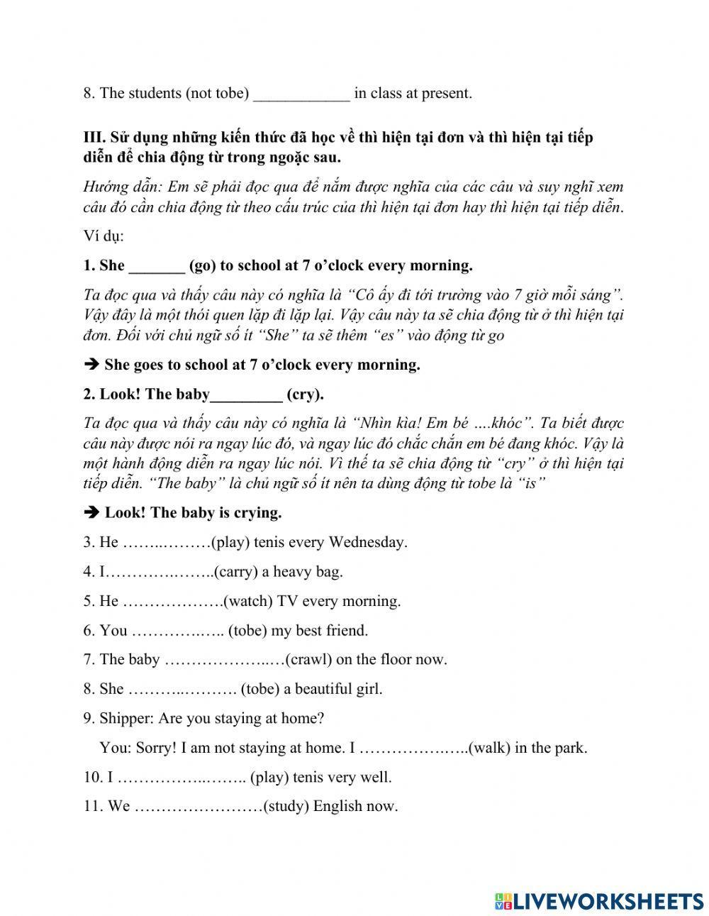 Thì hiện tại tiếp diễn