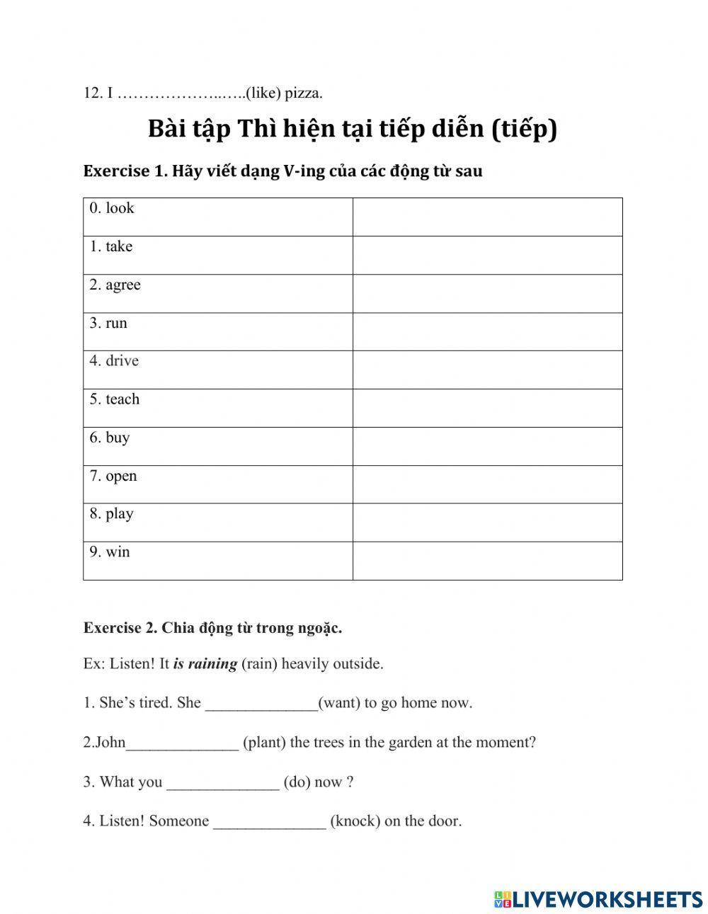 Thì hiện tại tiếp diễn