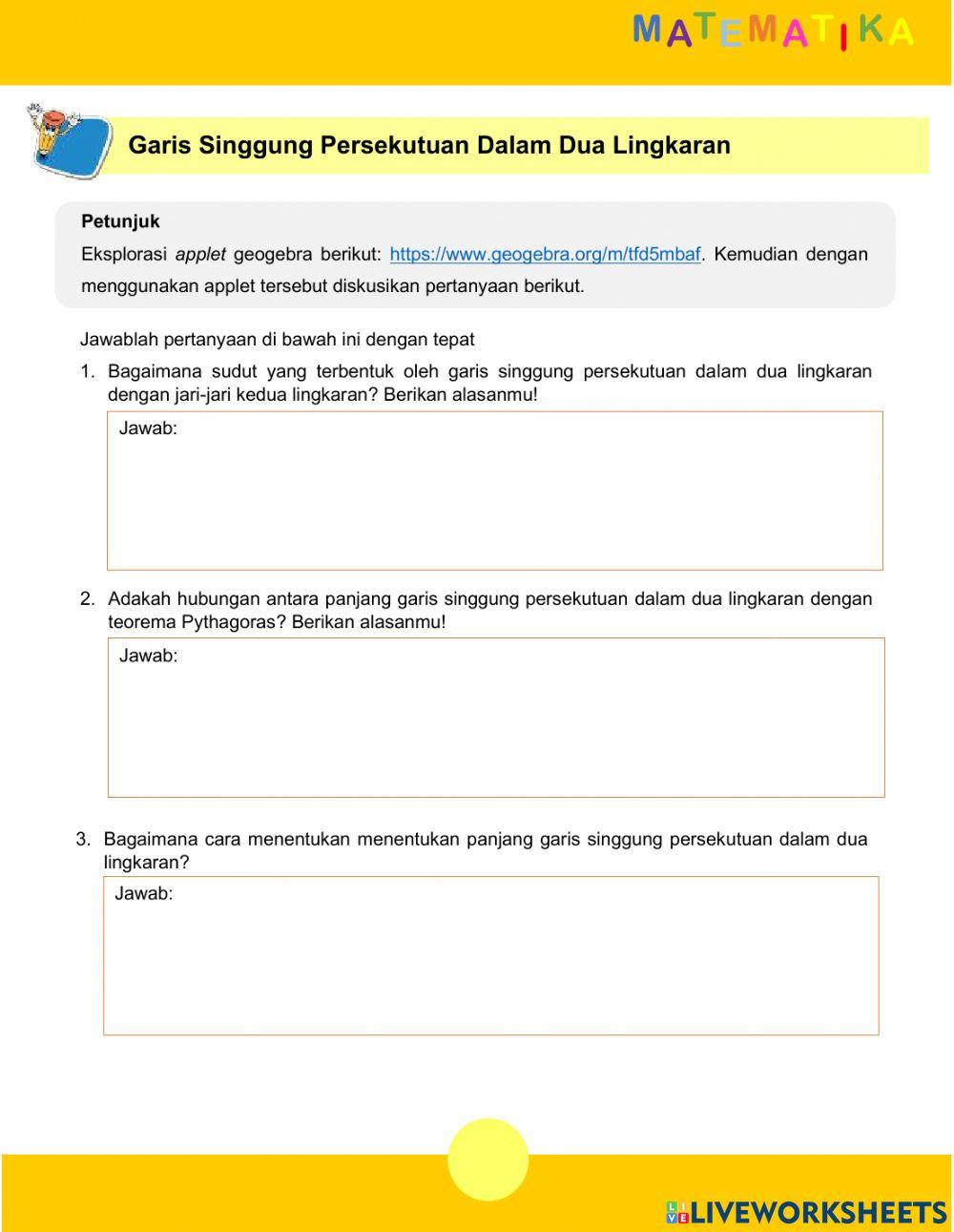 Garis singgung persekutuan dalam lingkaran