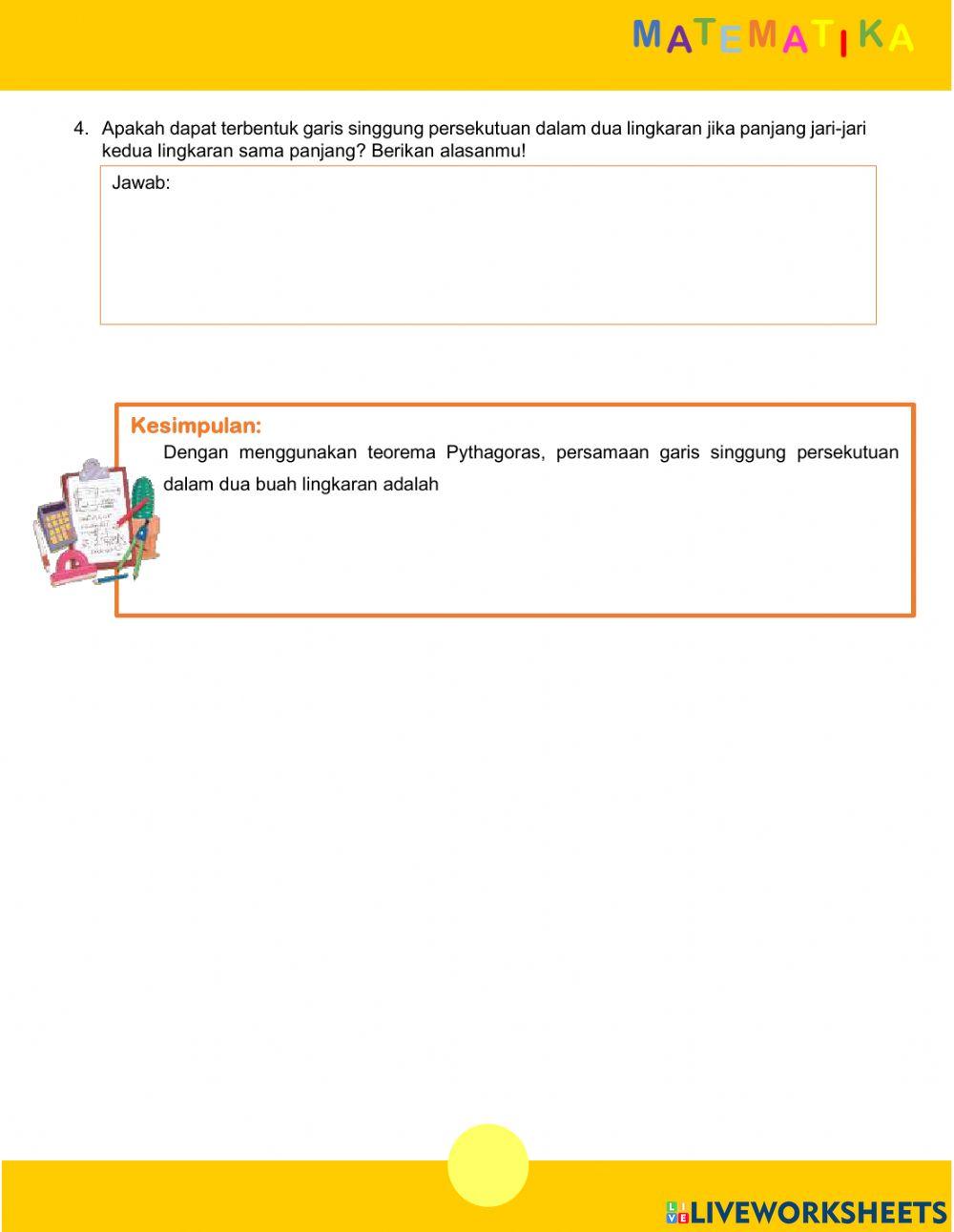 Garis singgung persekutuan dalam lingkaran