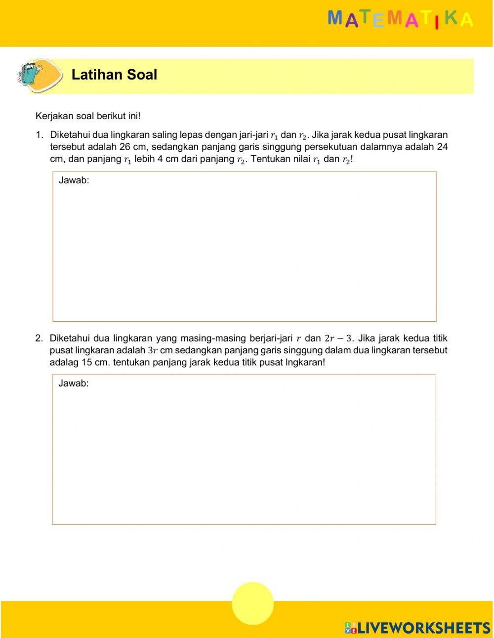 Garis singgung persekutuan dalam lingkaran