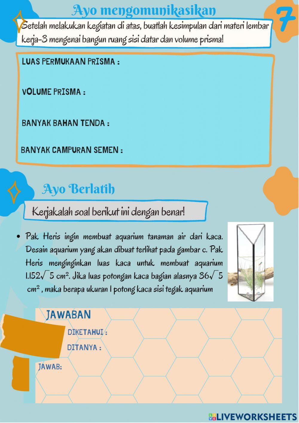 Lembar kerja siswa elektronik prisma