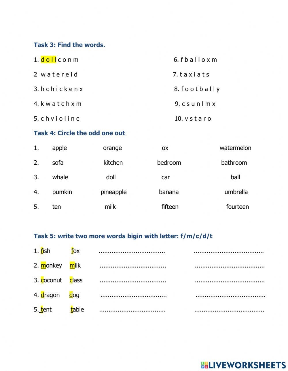 Letter W - full test