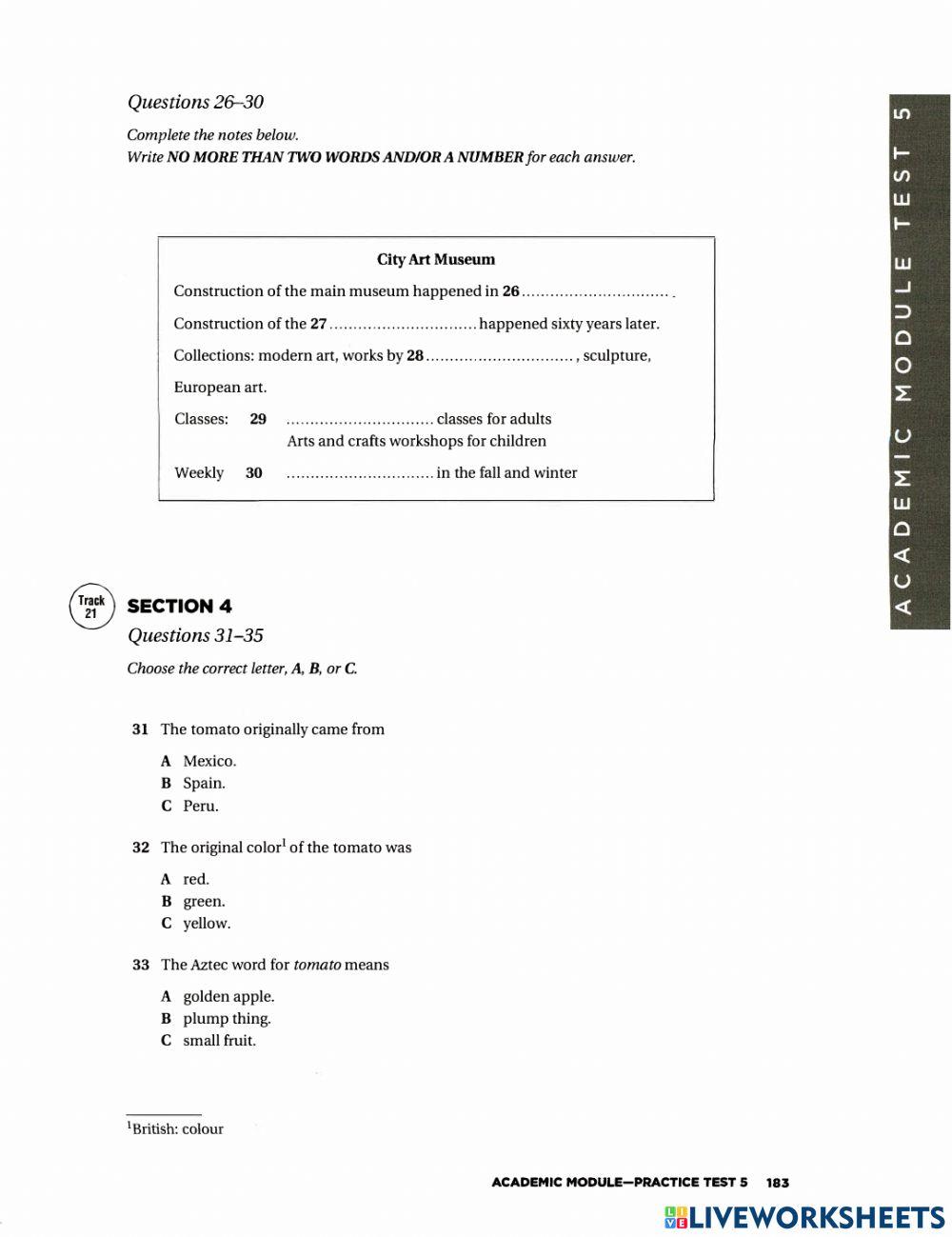 Ielts listening test 5