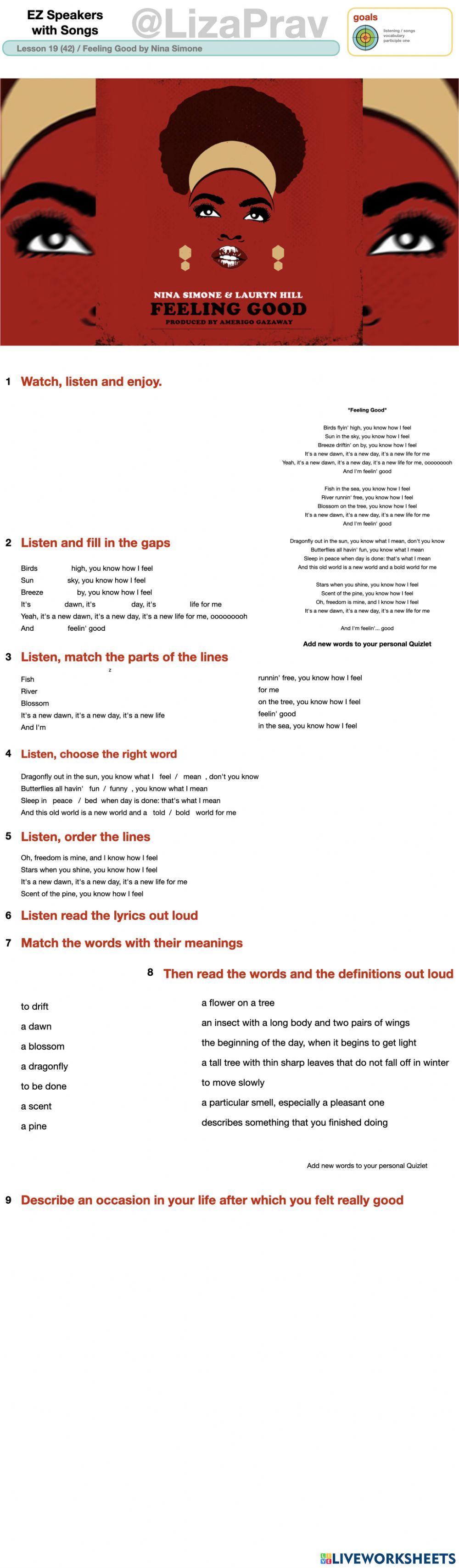 Feeling good by Nina Simone