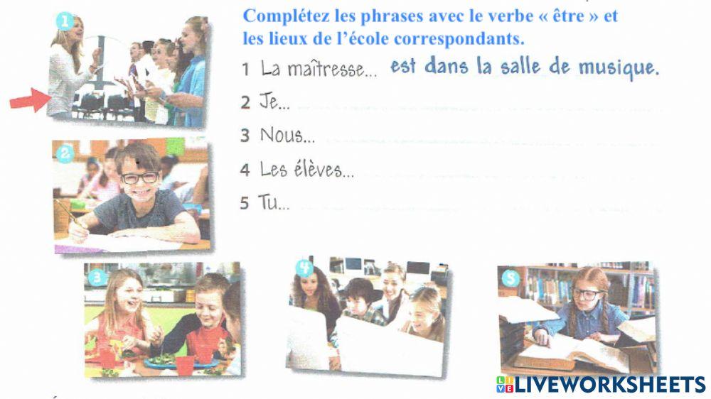 Le collège (faire les phrases)
