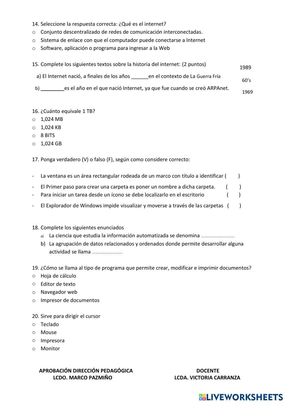 Examen de computación