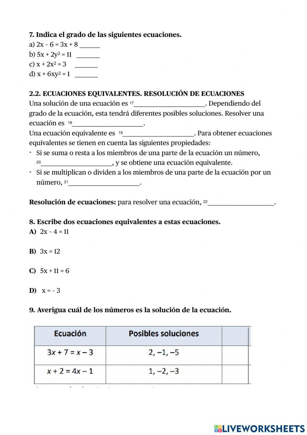Álgebra 1ºeso